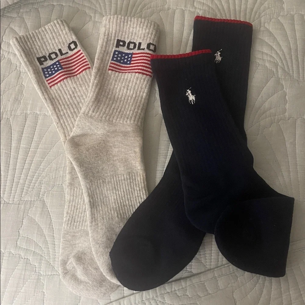 NWT two pairs Ralph Lauren socks size 9-11